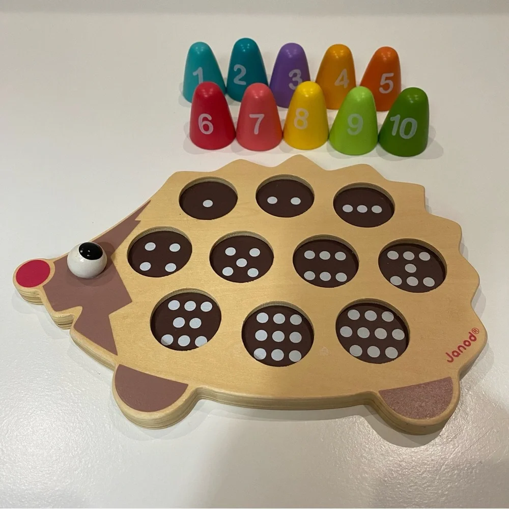 Janod Wooden Number Sorting Hedgehog | Montessori